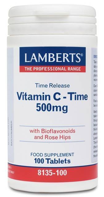 vitamina c time liberación sostenida con bioflavonoides y escaramujo 500 mg 100 comprimidos lamberts